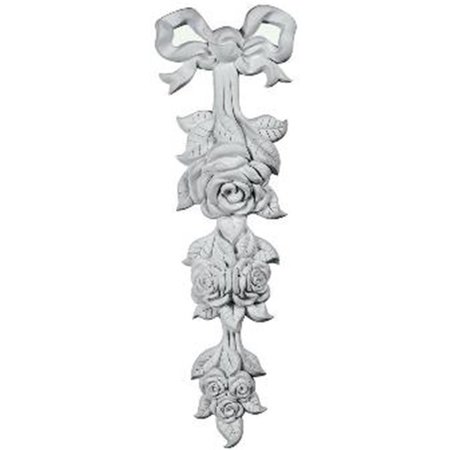 DWELLINGDESIGNS 7.12 In. W x 22 In. H x 2 In. P Architectural accent - Large Rose Drop Onlay DW68884